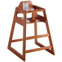 Lancaster Table & Seating Unassembled Standard Height Wooden High Chair with Walnut Finish