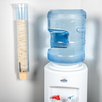 San Jamar C3165TBL20 Pull-Type Arctic Blue Wall Mount 4-10 oz. Water Cup Dispenser with Flip Cap - 20 inch Long