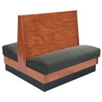 American Tables & Seating AD36-WBB-SS 46 inch Bead Board Back Standard Seat Double Wood Booth