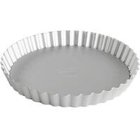Fat Daddio's PFT-8 ProSeries 8 inch x 1 inch Round Anodized Aluminum Fluted Tart / Quiche Pan with Removable Bottom