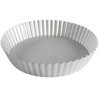 Fat Daddio's PFT-102 ProSeries 10 inch x 2 inch Round Anodized Aluminum Deep Fluted Tart / Quiche Pan with Removable Bottom