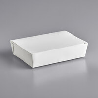 Fold-Pak 02BPDINEWM Bio-Pak Dine 8 7/16" x 6 3/16" x 1 7/8" White Microwavable Paper #2 Take-Out Container - 40/Pack