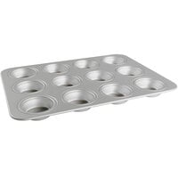 Fat Daddio's MFN-STD ProSeries 12 Cup 3.75 oz. Anodized Aluminum Muffin / Cupcake Pan - 17 inch x 11 1/2 inch