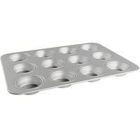 Fat Daddio's MFN-STD ProSeries 12 Cup 3.75 oz. Anodized Aluminum Muffin / Cupcake Pan - 17" x 11 1/2"