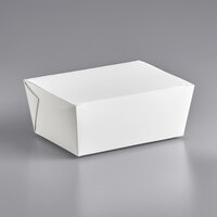 Fold-Pak 04BPDINEWM Bio-Pak Dine 8 3/4" x 6 1/2" x 3 1/2" White Microwavable Paper #4 Take-Out Container - 35/Pack