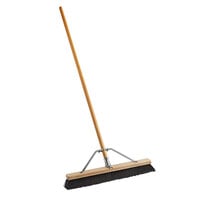 Carlisle 367360TC03 24" Hardwood Push Broom with Polypropylene Bristles, Brace, and Hardwood Handle