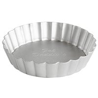 Fat Daddio's PFT-425 ProSeries 4 1/4" x 1" Round Anodized Aluminum Fluted Tart / Quiche Pan with Removable Bottom
