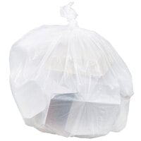 Berry AEP 333920W 33 Gallon 0.8 Mil White 33 inch x 39 inch Low Density Can Liner / Trash Bag - 150/Case