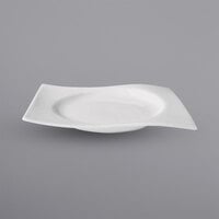 Corona by GET Enterprises PA1101809512 Actualite 10 1/4 inch x 8 3/4 inch Bright White Porcelain Rectangular Wave Plate - 12/Case