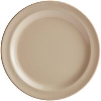 Acopa Foundations 6 1/2" Tan Narrow Rim Melamine Plate - 12/Case