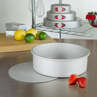Fat Daddio's PCC-93 ProSeries 9 inch x 3 inch Round Anodized Aluminum Straight Sided Cheesecake Pan with Removable Bottom