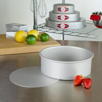Fat Daddio's PCC-83 ProSeries 8 inch x 3 inch Round Anodized Aluminum Straight Sided Cheesecake Pan with Removable Bottom