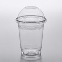Fabri-Kal Greenware 12 oz. Compostable Clear Plastic Parfait Cup with 4 oz. Insert and Dome Lid - 100/Pack