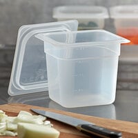 Cambro 66PPSW3190 1/6 Size 6 inch Deep Translucent Polypropylene Food Pan with Seal Cover - 3/Pack