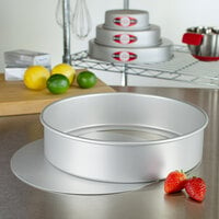 Fat Daddio's PCC-123 ProSeries 12 inch x 3 inch Round Anodized Aluminum Straight Sided Cheesecake Pan with Removable Bottom