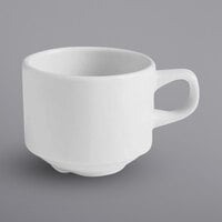Corona by GET Enterprises PA1101904324 Actualite 8.1 oz. Bright White Stackable Porcelain Coffee Cup - 24/Case