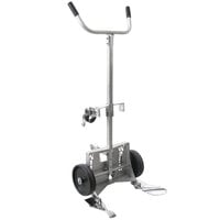 Wesco Industrial Products 240020 Stainless Steel 1000 lb. Poly Drum Truck with (2) 10 inch Polyolefin Wheels - Knocked Down