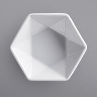 Corona by GET Enterprises PA1101610024 Actualite 2 3/4 inch Bright White Porcelain Mini Hexagonal Plate - 24/Case