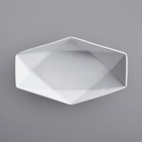 Corona by GET Enterprises PA1101610324 Actualite 6 inch x 3 1/4 inch Bright White Porcelain Hexagonal Plate - 24/Case