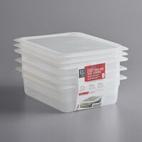 Cambro 24PPSW3190 1/2 Size 4 inch Deep Translucent Polypropylene Food Pan with Seal Cover - 3/Pack