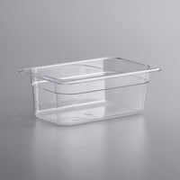 Vigor 1/4 Size Clear Polycarbonate Food Pan - 4 inch Deep