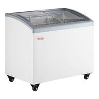 Ancaster Food Equipment 360 L. 13 Cu. ft. Capacity Glass Top Novelty Ice Cream Freezer, White