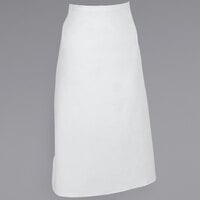 Mercer Culinary M61130WH Genesis® White Customizable Poly-Cotton Bistro Apron - 33 inchL x 29 inchW