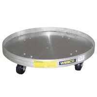 Wesco Industrial Products 240043 24 inch Aluminum Dolly with Solid Base and 3 inch Rubber Casters for 35 and 55 Gallon Steel Drums