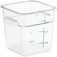 Vigor 4 Qt. Clear Square Polycarbonate Food Storage Container