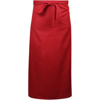 Mercer Culinary M61130RD Genesis® Red Customizable Poly-Cotton Bistro Apron - 33 inchL x 29 inchW