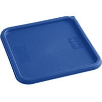 Vigor 12, 18, and 22 Qt. Blue Square Polypropylene Food Storage Container Lid
