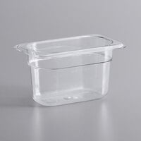 Vigor 1/9 Size Clear Polycarbonate Food Pan - 4 inch Deep