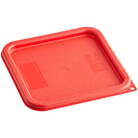 Vigor 6 and 8 Qt. Red Square Polypropylene Food Storage Container Lid