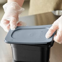 Vigor 1/9 Size Gray Secure Sealing Polyethylene Food Pan Cover