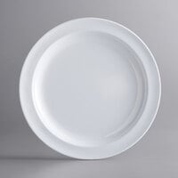 Acopa Foundations 9 inch White Narrow Rim Melamine Plate - 12/Case