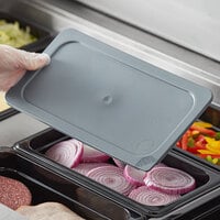 Vigor 1/3 Size Gray Secure Sealing Polyethylene Food Pan Cover