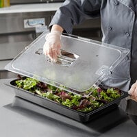 Vigor Full Size Clear Polycarbonate Food Pan Lid with Notch and Handle