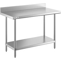 Regency 24" x 48" 16-Gauge Stainless Steel Commercial Work Table with 4" Backsplash and Undershelf