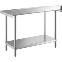 Regency 24 inch x 48 inch 16-Gauge Stainless Steel Commercial Work Table with 4 inch Backsplash and Undershelf