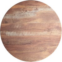 Lancaster Table & Seating Excalibur 24 inch Round Table Top with Textured Yukon Oak Finish