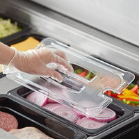 Vigor 1/3 Size Clear Polycarbonate Food Pan Lid with Notch and Handle