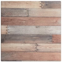 Lancaster Table & Seating Excalibur Square Table Top with Textured Mixed Plank Finish