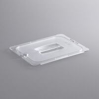 Vigor 1/2 Size Clear Polycarbonate Food Pan Lid with Notch and Handle
