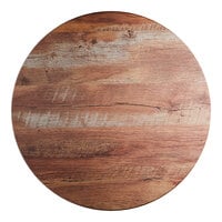 Lancaster Table & Seating Excalibur 36" Round Table Top with Textured Yukon Oak Finish