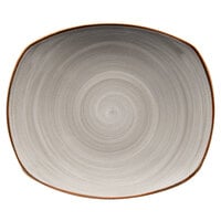 Corona by GET Enterprises PP1607722912 Artisan 12" Grey Oval Porcelain Coupe Plate - 12/Case