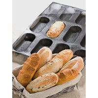 Sasa Demarle Flexipan Air® SF-4074 Silicone 12 Compartment Oblong Bread Mold - 7 1/4 inch x 2 1/2 inch x 3/16 inch Cavities