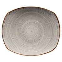 Corona by GET Enterprises PP1607722612 Artisan 10 inch Grey Oval Porcelain Coupe Plate - 12/Case