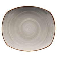 Corona by GET Enterprises PP1607722612 Artisan 10" Grey Oval Porcelain Coupe Plate - 12/Case