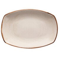 Corona by GET Enterprises PP1605727906 Artisan 13 3/4" x 9 11/16" Beige Porcelain Coupe Platter - 12/Case