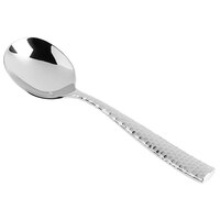Fortessa 1.5.102.FC.003 Lucca Faceted 8 1/4 inch 18/10 Stainless Steel Extra Heavy Weight Bouillon Spoon - 12/Case